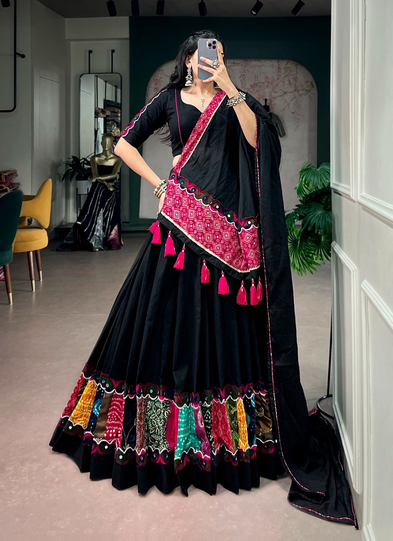 Lnb1722 Khadi Cotton Navratri Lehenga Choli Collection